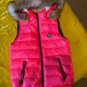 Hot pink vest from American Eagle.